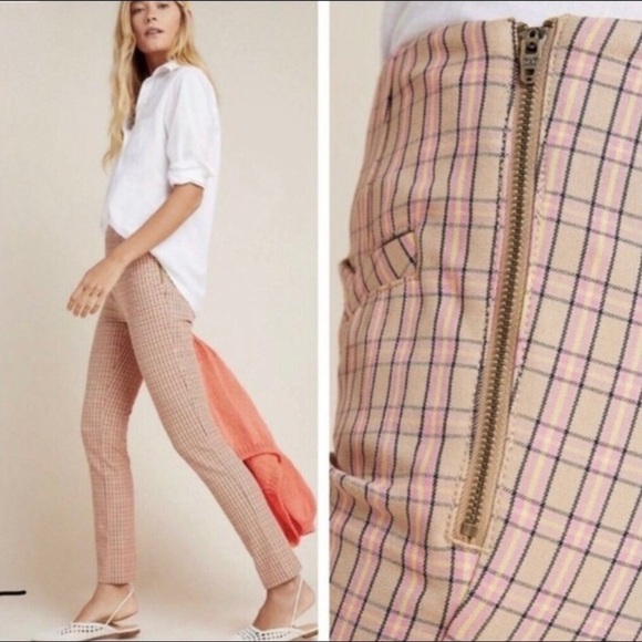 Anthropologie Pants - Anthropologie Essential Slim Plaid Stretch Pants